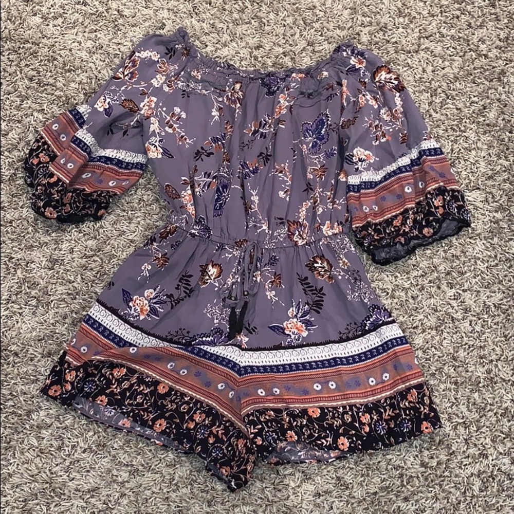 Floral off the shoulder romper